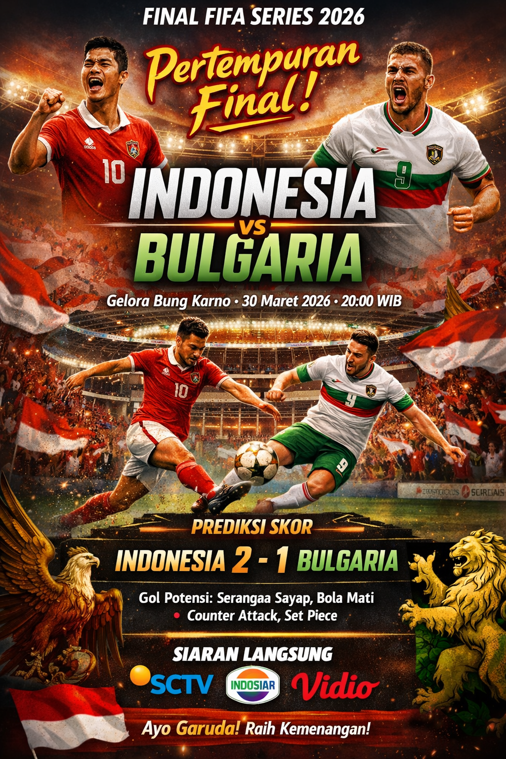 🔥 Prediksi Panas Final FIFA Series 2026: Indonesia vs Bulgaria — Garuda Siap Menggigit!