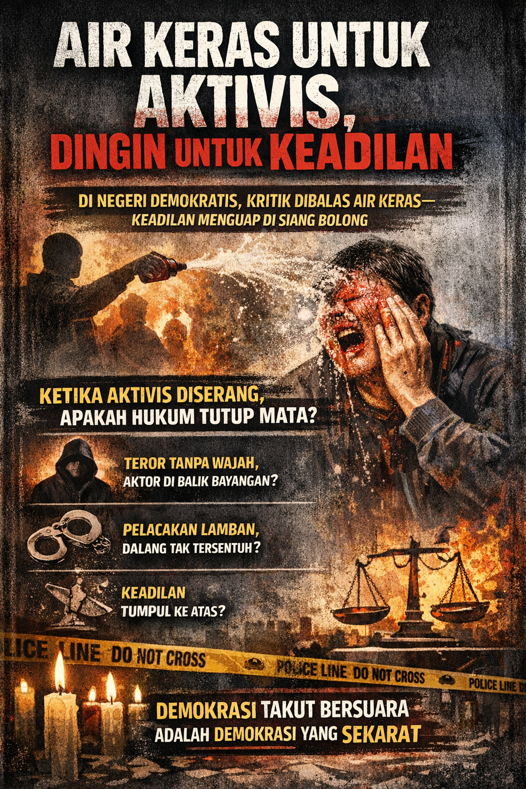 📰 EDITORIAL: Air Keras untuk Aktivis, Dingin untuk Keadilan